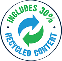 Incudes 30% recycled content.